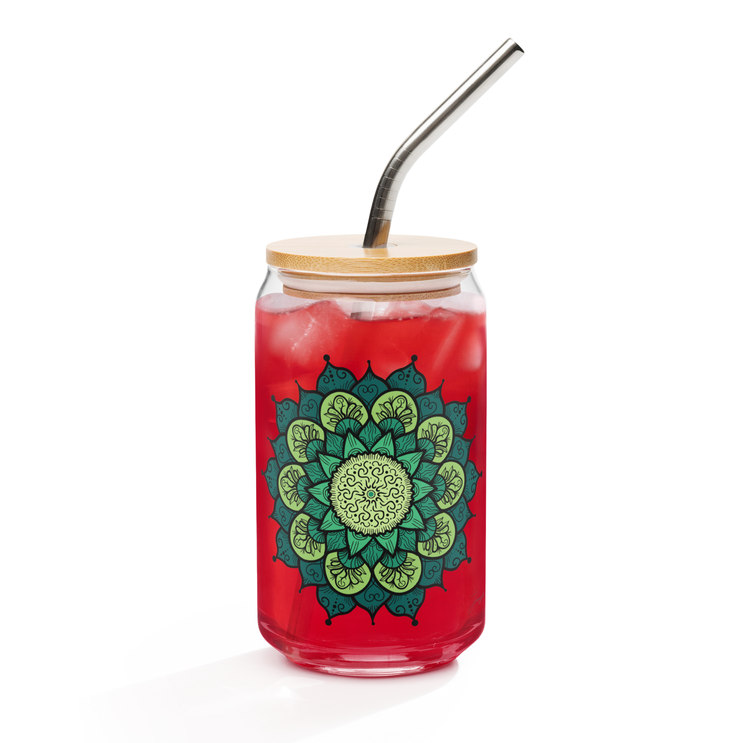 Shanti Can-Shaped Glass w/ Straw and Lid 16 oz