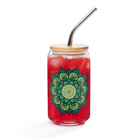 Shanti Can-Shaped Glass w/ Straw and Lid 16 oz