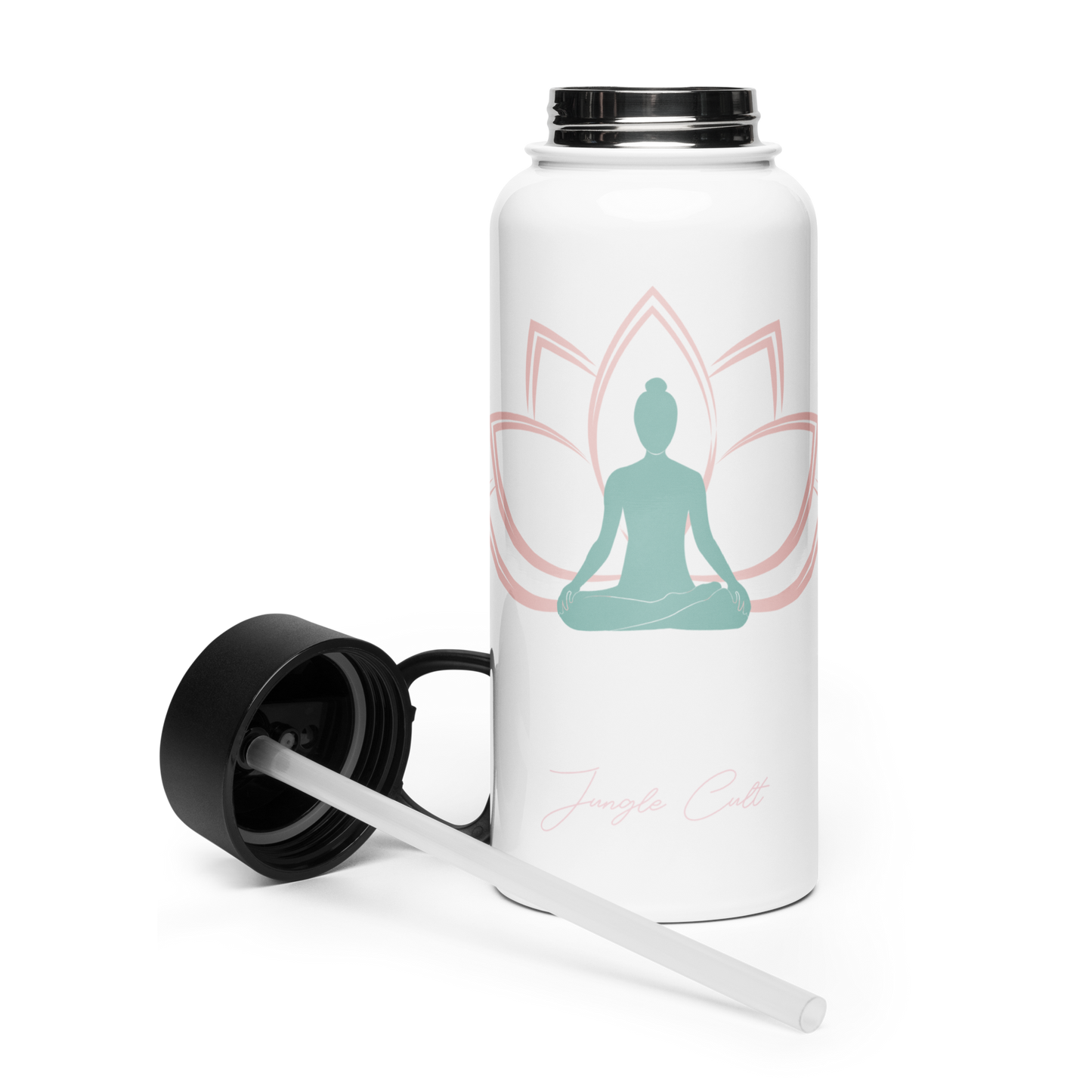 Spirit Lily Stainless Steel Water Bottle w/ Straw 32 oz
